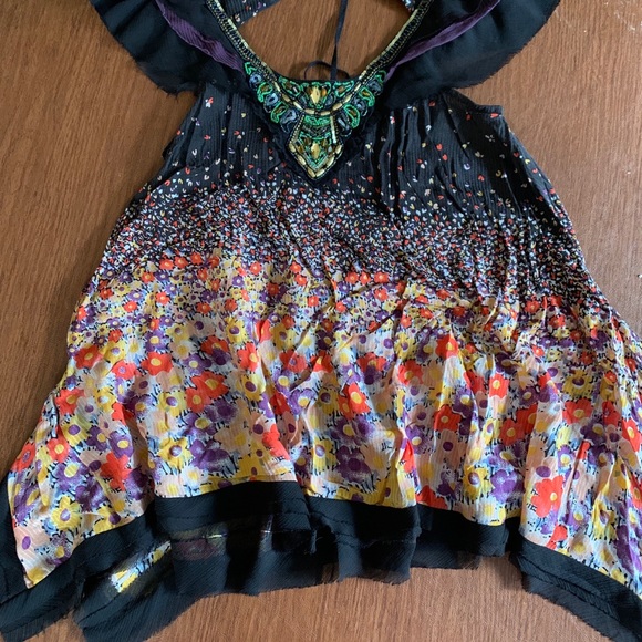 Free People Tops - Free People Vintage Boho Top W Sequins and Jewels